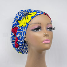 Load image into Gallery viewer, Surgical Scrub Cap - Adjustable African Print Cotton Nursing Hat