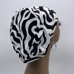 Niceroy Surgical SCRUB CAP white black Ankara Europe style nursing caps cotton African print fabric and satin lining option.