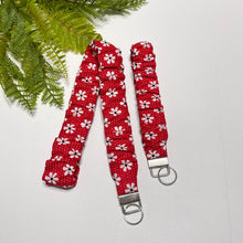 Load image into Gallery viewer, Handmade Cotton Scrunchie Lanyard Keychain Set: Floral Abstract Checkered Prints