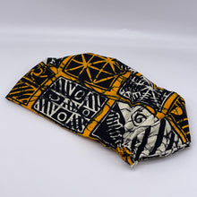 Load image into Gallery viewer, Niceroy Surgical SCRUB CAP cream yellow black Ankara Europe style nursing caps African print fabric and satin lining option.