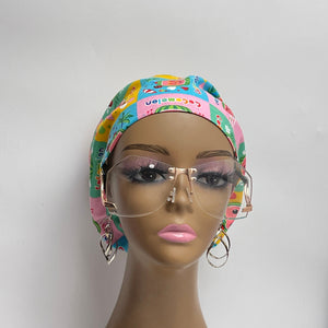 Niceroy Surgical SCRUB CAP coco melon cotton fabric Europe style nursing caps cotton fabric and satin lining option.