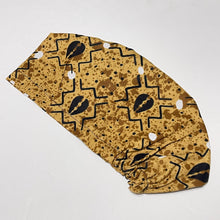 Load image into Gallery viewer, Niceroy Surgical SCRUB CAP black cowries on Tan tribal fabric Europe style nursing caps African print fabric and satin lining option.
