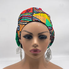 Load image into Gallery viewer, Niceroy Satin Lined Surgical SCRUB CAP Geometric Ankara Europe style nursing caps African print fabric and .
