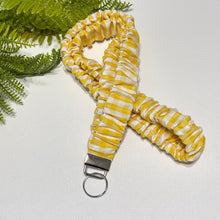 Load image into Gallery viewer, Gingham Scrunchie Lanyard - Cotton Keychain Holder &amp; Badge Strap