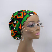 Load image into Gallery viewer, Niceroy Satin Lined SCRUB HAT CAP, Green Orange Black White Europe Euro style nursing caps, healthcare hats protective hair covers, nurse gift.