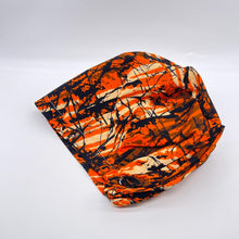 Load image into Gallery viewer, Niceroy Satin Lined surgical SCRUB HAT CAP, Orange Black Fall Europe Euro style nursing caps, healthcare hats protective hair covers, nurse gift.