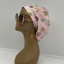 Load image into Gallery viewer, Niceroy Satin LinedAdjustable surgical OR SCRUB CAP, pink rainbow Europe style Summer nursing caps  and .