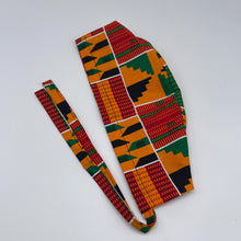 Load image into Gallery viewer, African Print Scrub Cap: Unisex Tie Back Hat with Satin Lining
