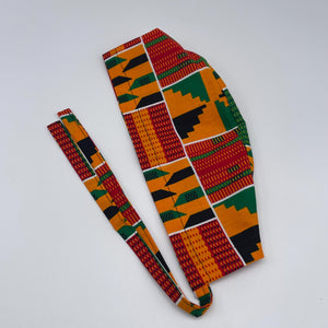 African Print Scrub Cap: Unisex Tie Back Hat with Satin Lining