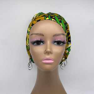 Niceroy Satin Lined Surgical SCRUB CAP green Ankara Europe style nursing caps African print fabric and .