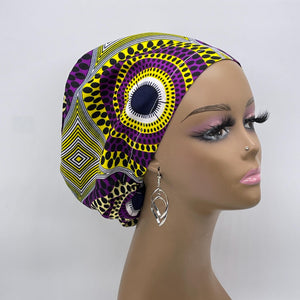 Niceroy Satin Lined Surgical SCRUB CAP purple Yellow Ankara Europe style nursing caps African print fabric and .