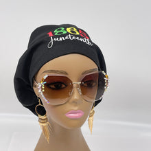 Load image into Gallery viewer, Niceroy Satin LinedJUNETEENTH surgical SCRUB CAP, Europe style nursing caps made with cotton fabric and