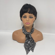 Load image into Gallery viewer, Niceroy Retro Multipurpose head neck scarf, black and white cotton scarf, vintage style scarf