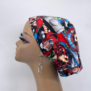 Niceroy Satin Lined Surgical SCRUB CAP marvel avengers Europe style nursing caps African print fabric and