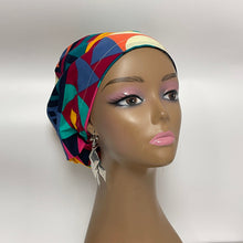 Load image into Gallery viewer, Niceroy Satin Lined Satin Lined Surgical SCRUB CAP Geometric Ankara Europe style nursing caps African print fabric and .