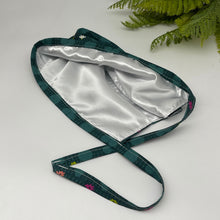 Load image into Gallery viewer, Niceroy Reversible MEN unisex pixie surgical SCRUB HAT Cap, nursing caps, tie back cap, satin lining option green cotton print