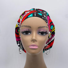 Load image into Gallery viewer, Niceroy Satin Lined Surgical SCRUB CAP red pink team multicolored Ankara Europe style nursing caps African print fabric and .