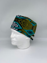 Load image into Gallery viewer, African Print Scrub Cap: Unisex Cotton Pixie Hat with Satin Lining