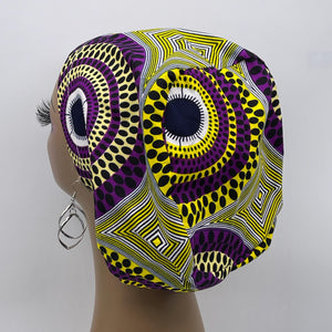 Niceroy Satin Lined Surgical SCRUB CAP purple Yellow Ankara Europe style nursing caps African print fabric and .
