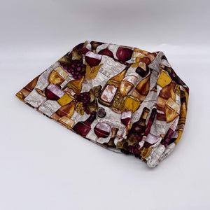 Niceroy Satin Lined Surgical SCRUB CAP wine glass and bottles Europe style nursing caps and