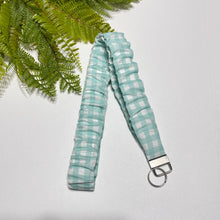 Load image into Gallery viewer, Handmade Cotton Scrunchie Lanyard Keychain Set: Floral Abstract Checkered Prints