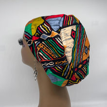 Load image into Gallery viewer, Niceroy Satin Lined Surgical SCRUB CAP Geometric Ankara Europe style nursing caps African print fabric and .