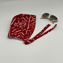 Load image into Gallery viewer, Niceroy Reversible unisex pixie surgical SCRUB HAT CAP, Medical caps, tie back cap, satin lining option Red African print men scrub cap