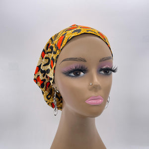 Niceroy surgical SCRUB HAT CAP, Orange Black Fall Europe Euro style nursing caps, healthcare hats protective hair covers, nurse gift.