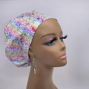 Niceroy Surgical SCRUB CAP metallic rainbow colorful Europe style nursing caps fabric and satin lining option.