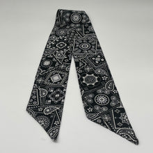 Load image into Gallery viewer, Niceroy Retro Multipurpose head neck scarf, black and white cotton scarf, vintage style scarf