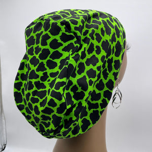 Niceroy Surgical SCRUB CAP green black Ankara Europe style nursing caps cotton African print fabric and satin lining option.