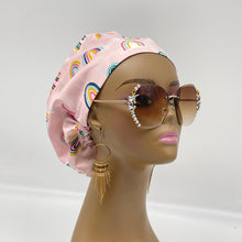 Load image into Gallery viewer, Niceroy Satin LinedAdjustable surgical OR SCRUB CAP, pink rainbow Europe style Summer nursing caps  and .