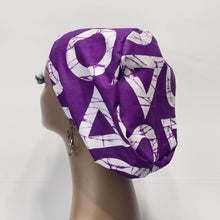 Load image into Gallery viewer, Surgical Scrub Cap - Adjustable Purple White Cotton Nursing Hat