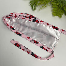 Load image into Gallery viewer, Niceroy Reversible MEN unisex pixie surgical SCRUB HAT Cap,Baby Pink Red Black LadyBug Cotton fabric nursing caps, tie back cap