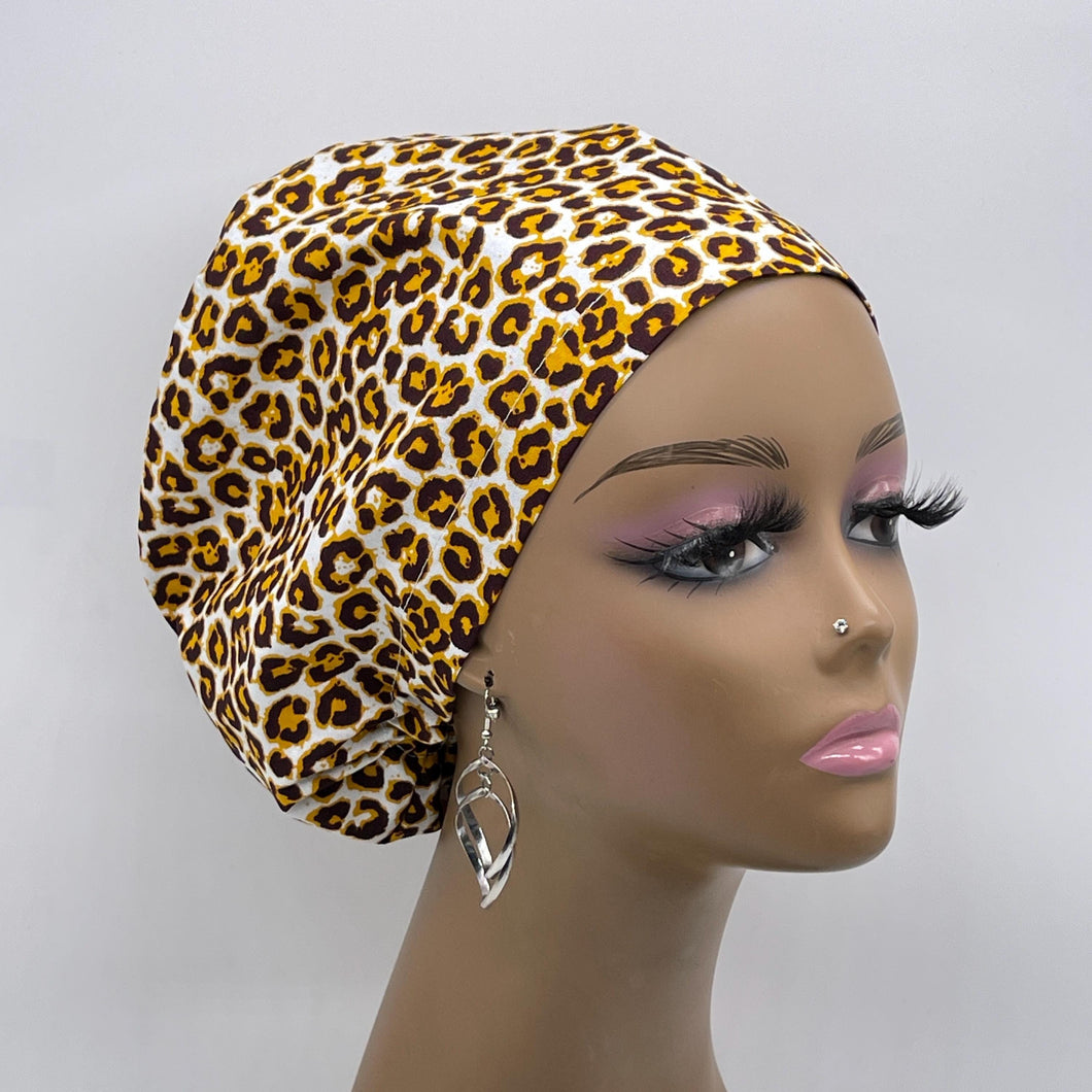 Niceroy Surgical SCRUB CAP cheater print Ankara Europe style nursing caps cotton African print fabric and satin lining option.