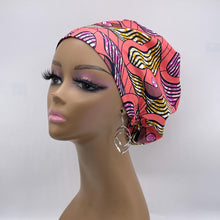 Load image into Gallery viewer, Niceroy SCRUB HAT CAP, peach purple Europe Euro style nursing caps, healthcare hats protective hair covers, nurse gift.