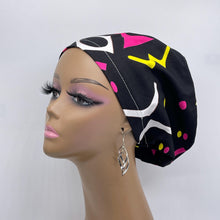 Load image into Gallery viewer, Niceroy Satin Lined Surgical SCRUB CAP black pink yellow Europe style nursing caps African print fabric and