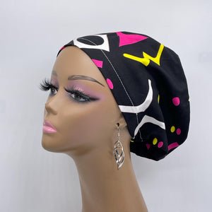 Niceroy Satin Lined Surgical SCRUB CAP black pink yellow Europe style nursing caps African print fabric and