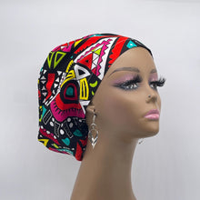 Load image into Gallery viewer, Niceroy Satin Lined Surgical SCRUB CAP red pink team multicolored Ankara Europe style nursing caps African print fabric and .