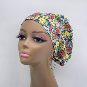 Niceroy Satin Lined Surgical SCRUB CAP multicolored floral Europe style nursing caps African print fabric and