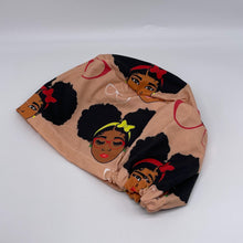 Load image into Gallery viewer, Niceroy Satin Lined Surgical SCRUB CAP melanin black girl Europe style nursing caps cotton print fabric and .