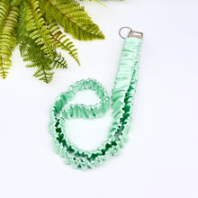 Load image into Gallery viewer, Handmade Satin Scrunchie Lanyard Keychain: Solid and Floral Silk Prints