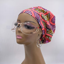 Load image into Gallery viewer, Niceroy SCRUB HAT CAP, peach purple Europe Euro style nursing caps, healthcare hats protective hair covers, nurse gift.