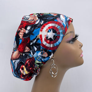 Niceroy Surgical SCRUB CAP marvel avengers Europe style nursing caps African print fabric and satin lining option