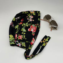 Load image into Gallery viewer, Niceroy Reversible unisex pixie surgical SCRUB HAT CAP, nursing caps, tie back cap, satin lining option African print men scrub cap