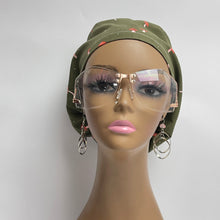 Load image into Gallery viewer, Niceroy Surgical SCRUB CAP Green beige Mushroom Europe style nursing caps cotton fabric and satin lining option.