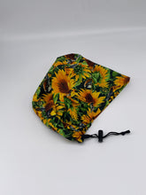 Load image into Gallery viewer, Niceroy Satin Lined surgical SCRUB HAT CAP, Europe style nursing caps made with Sunflower print fabric and   chemo cap
