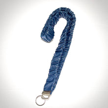 Load image into Gallery viewer, Handmade Scrunchie Lanyard and Keychain: cotton Silk and stretchy Fabrics.