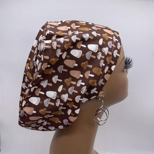Niceroy Satin Lined Surgical SCRUB CAP brown mushroom cotton fabric Europe style nursing caps and .