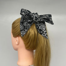 Load image into Gallery viewer, Niceroy Retro Multipurpose head neck scarf, black and white cotton scarf, vintage style scarf
